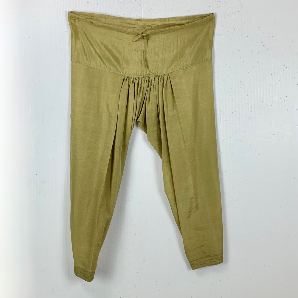 Green Kurta Dhoti Set Tunic Pants Unisex Step Neckline 38" Halloween Costume - Picture 3 of 9